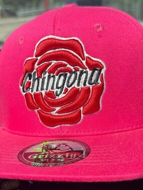 Grizzly Lids Hot Pink Snapback Cap with Embroidered Rose Detail “Chingona”